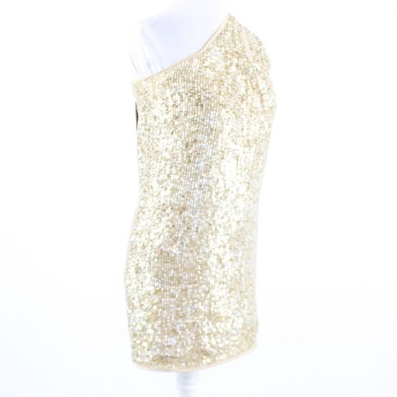 ABS Beige gold clear sequin dress 2 - Picture 3 of 8